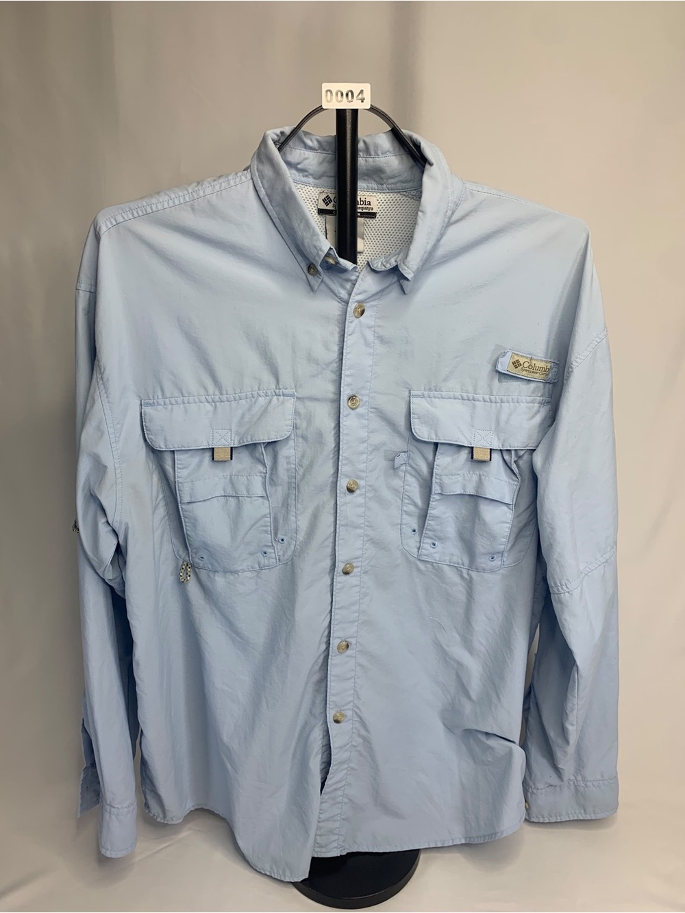 Columbia Light Blue Long-Sleeve Casual Button-Down Shirt